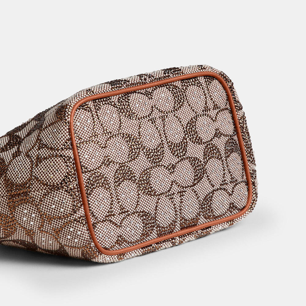 Coach Kisslock Frame Bag 16 In Crystal Signature Jacquard-NWOT - Picture 10 of 14